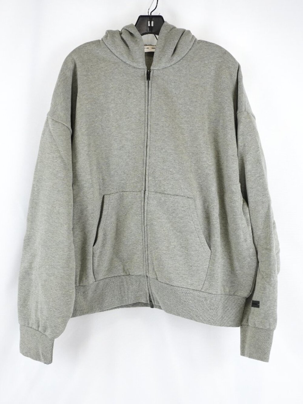 Fear Of God Essentials Classic Fleece Zip-Up Hoodie In Concrete Heather Men's L
